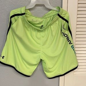 Xl boys Under Armor bright green running short